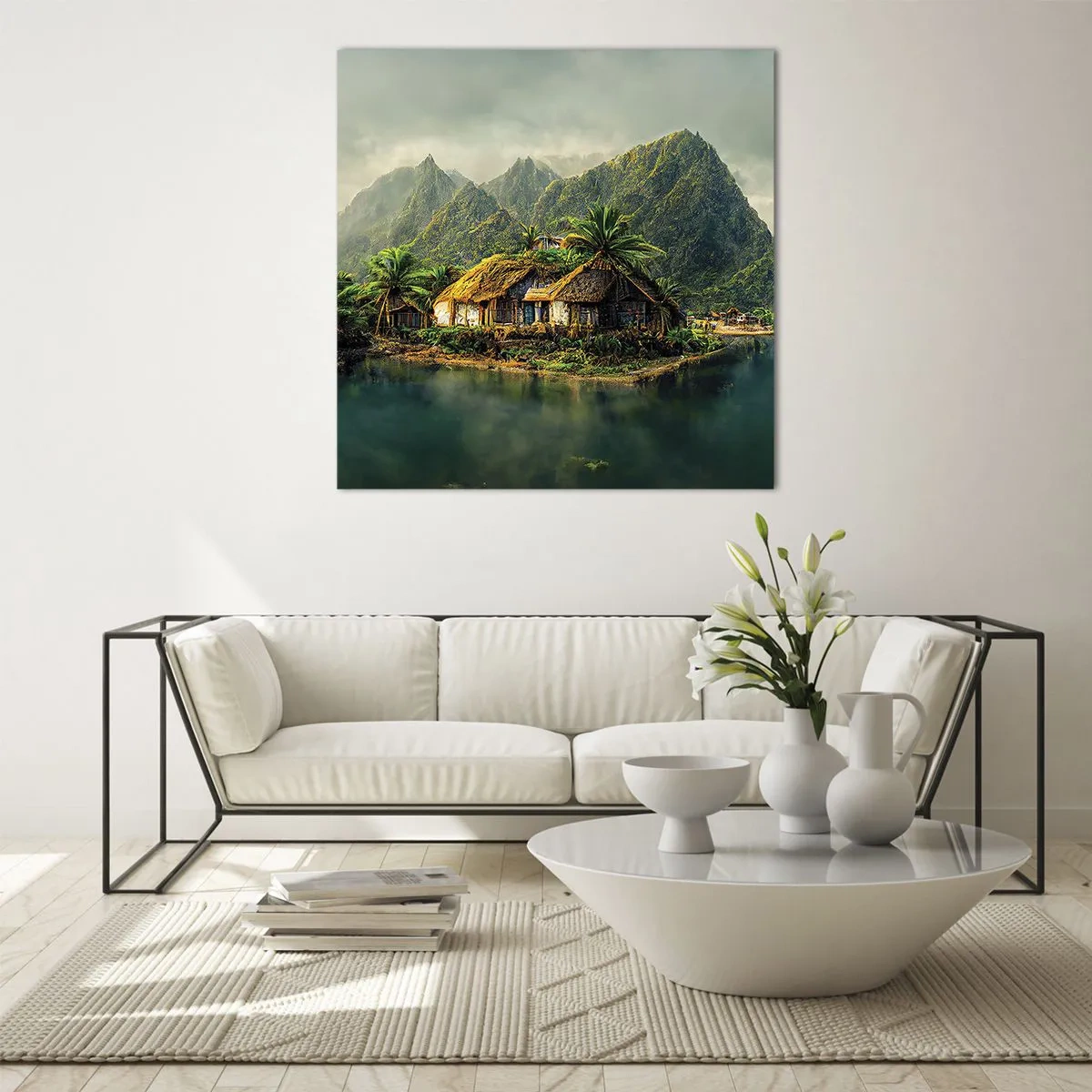 Billede på glas - Tropisk paradis - 40x40 cm