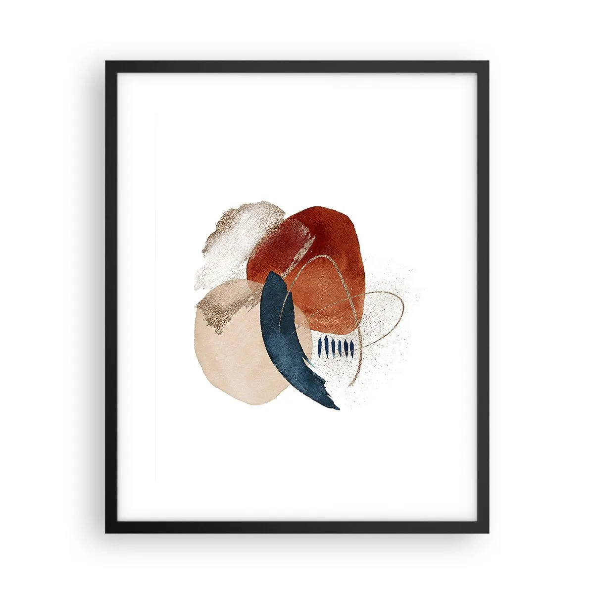 Plakat i sort ramme - Oval sammensætning - 40x50 cm