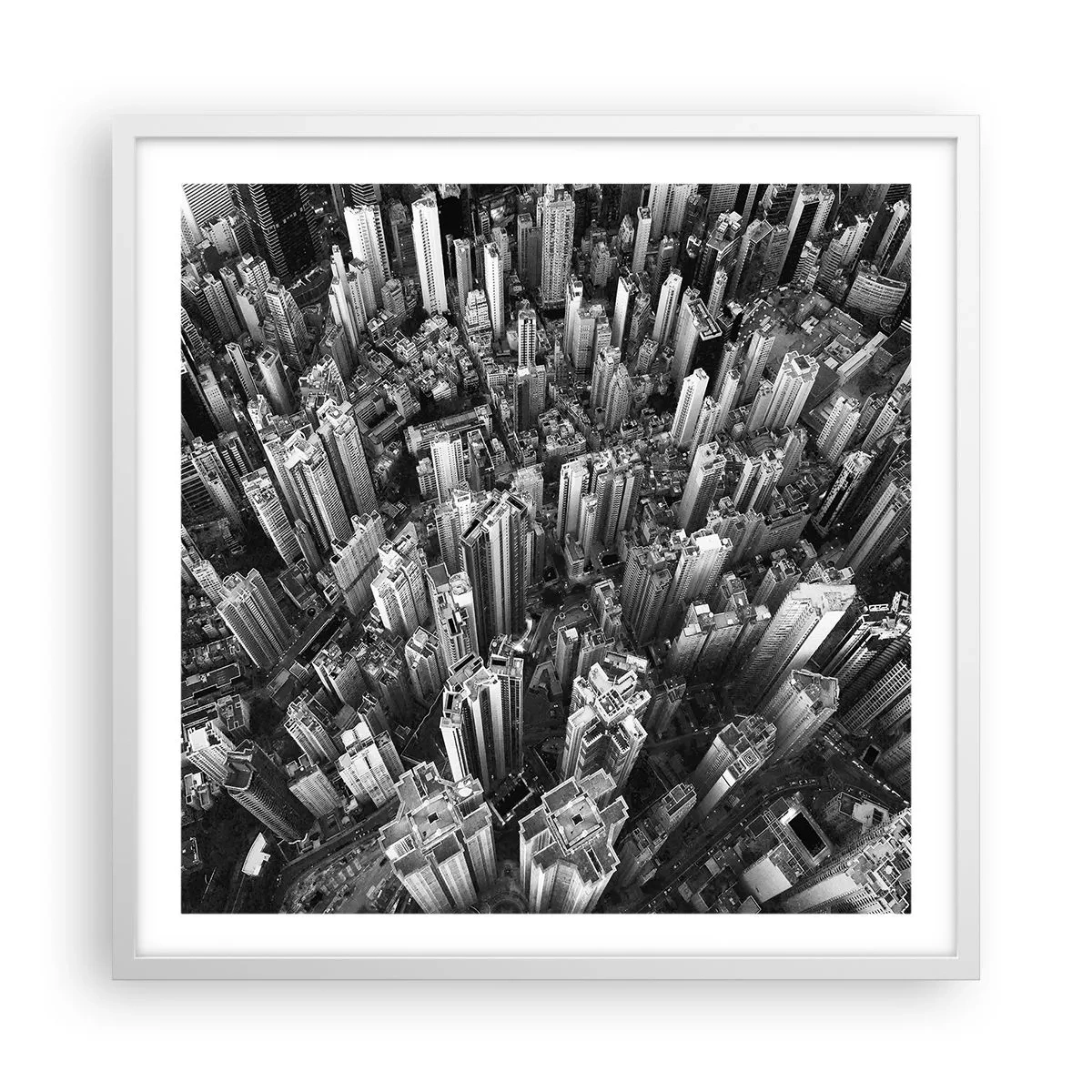 Plakat i hvid ramme - Stadig højere og højere - 60x60 cm