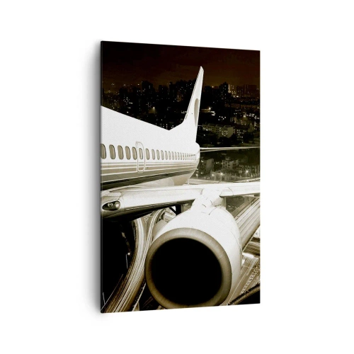 Lærredstryk - Billede på lærred - Stiger ind i natten - 80x120 cm