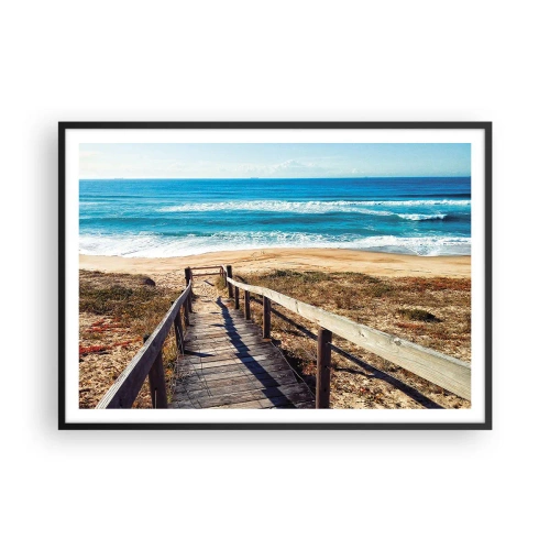 Plakat i sort ramme - Løb! - 100x70 cm