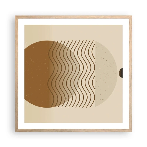 Plakat i ramme af lyst egetræ - Om geometriske figurers oprindelse - 60x60 cm