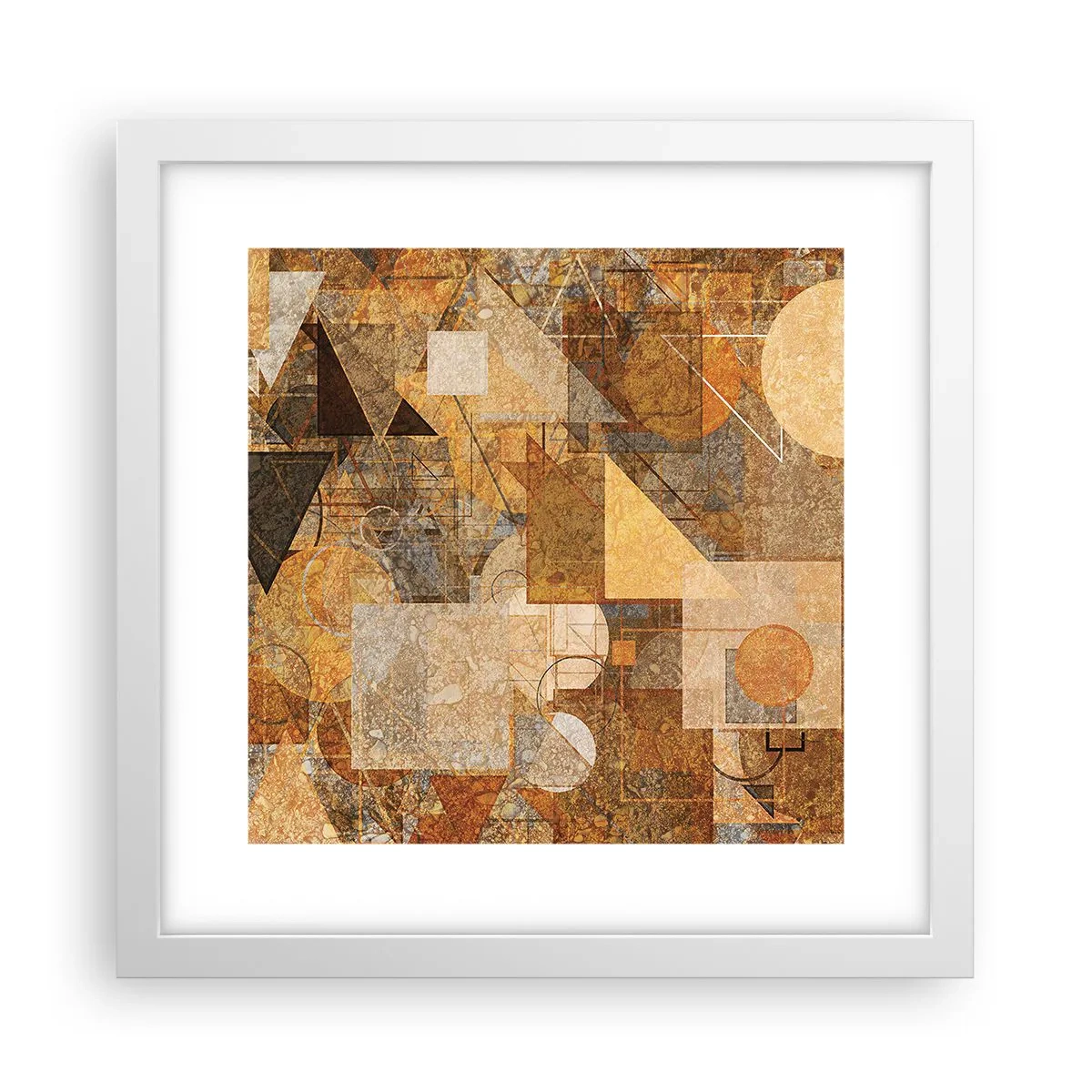 Plakat i hvid ramme - Kubistisk bronzeundersøgelse - 30x30 cm