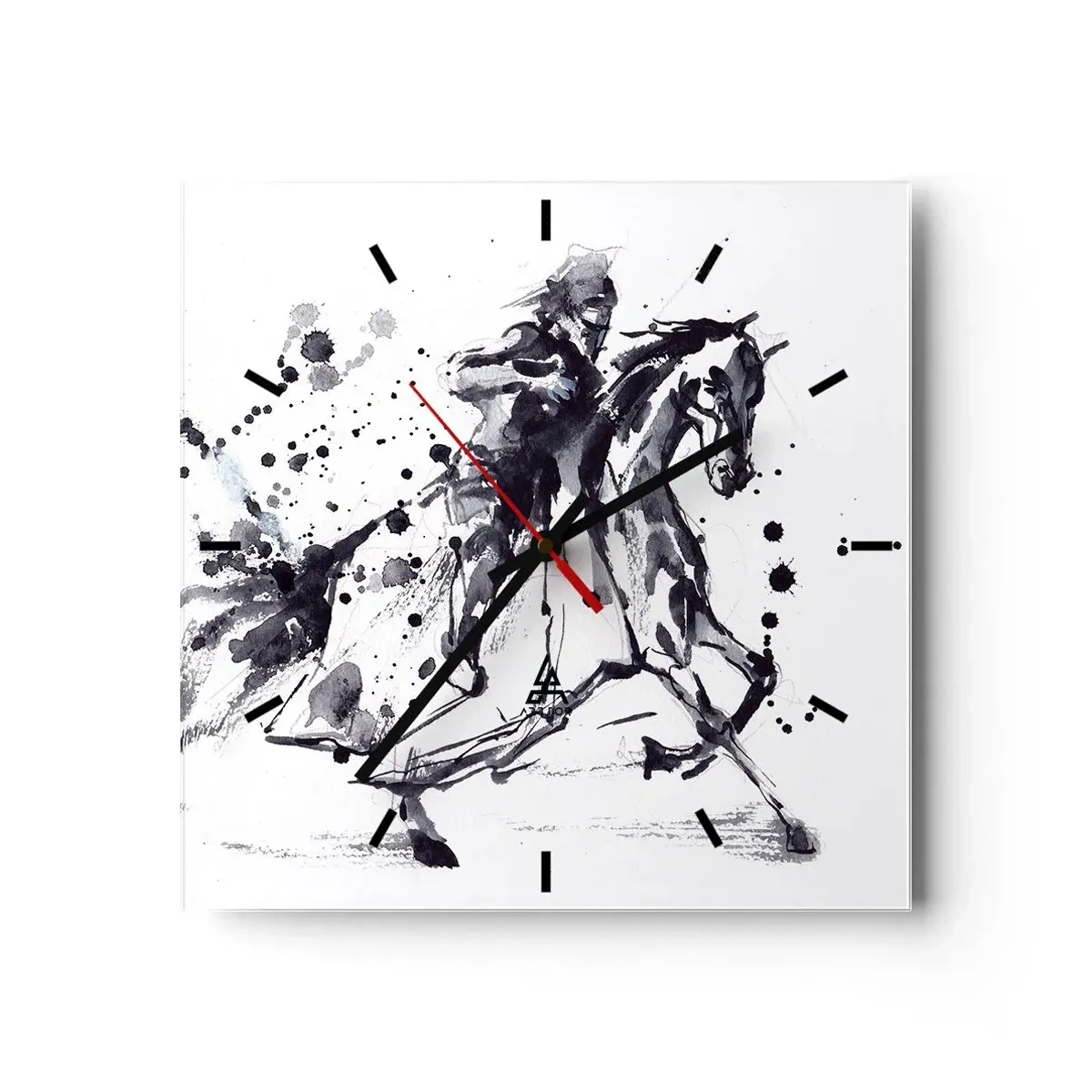 Vægur, Uret - Sort ridder - 40x40 cm
