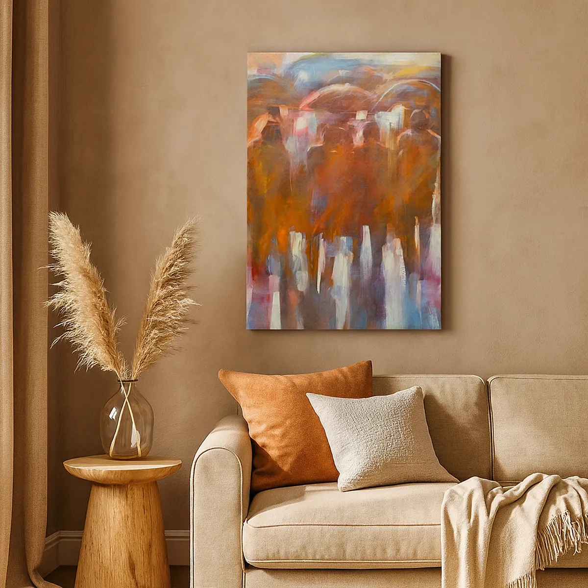 Lærredstryk - Billede på lærred - Lige i regn og tåge - 50x70 cm