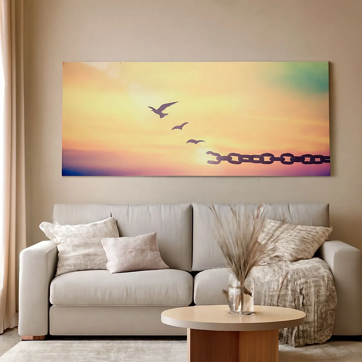 Lærredstryk - Billede på lærred - Sejr for frihed - 100x40 cm