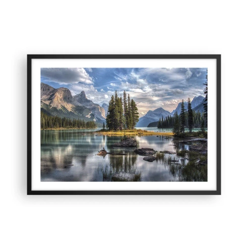 Plakat i sort ramme - Over store og klare vande… - 70x50 cm