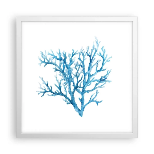 Plakat i hvid ramme - Marint filigran - 40x40 cm