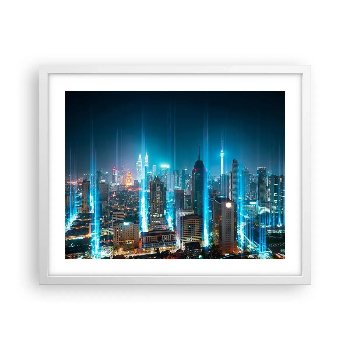 Plakat i hvid ramme - Berlin til himlen - 50x40 cm