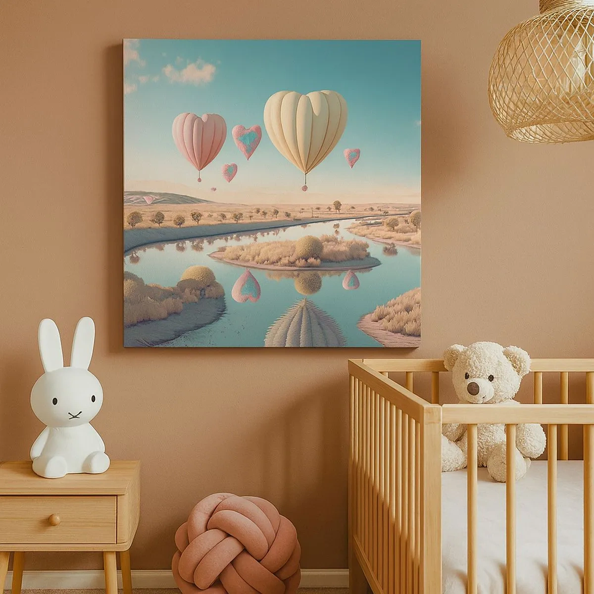Lærredstryk - Billede på lærred - Kærlighed lader dig svæve - 30x30 cm