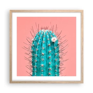 Plakat i ramme af lyst egetræ - Bare se - 50x50 cm