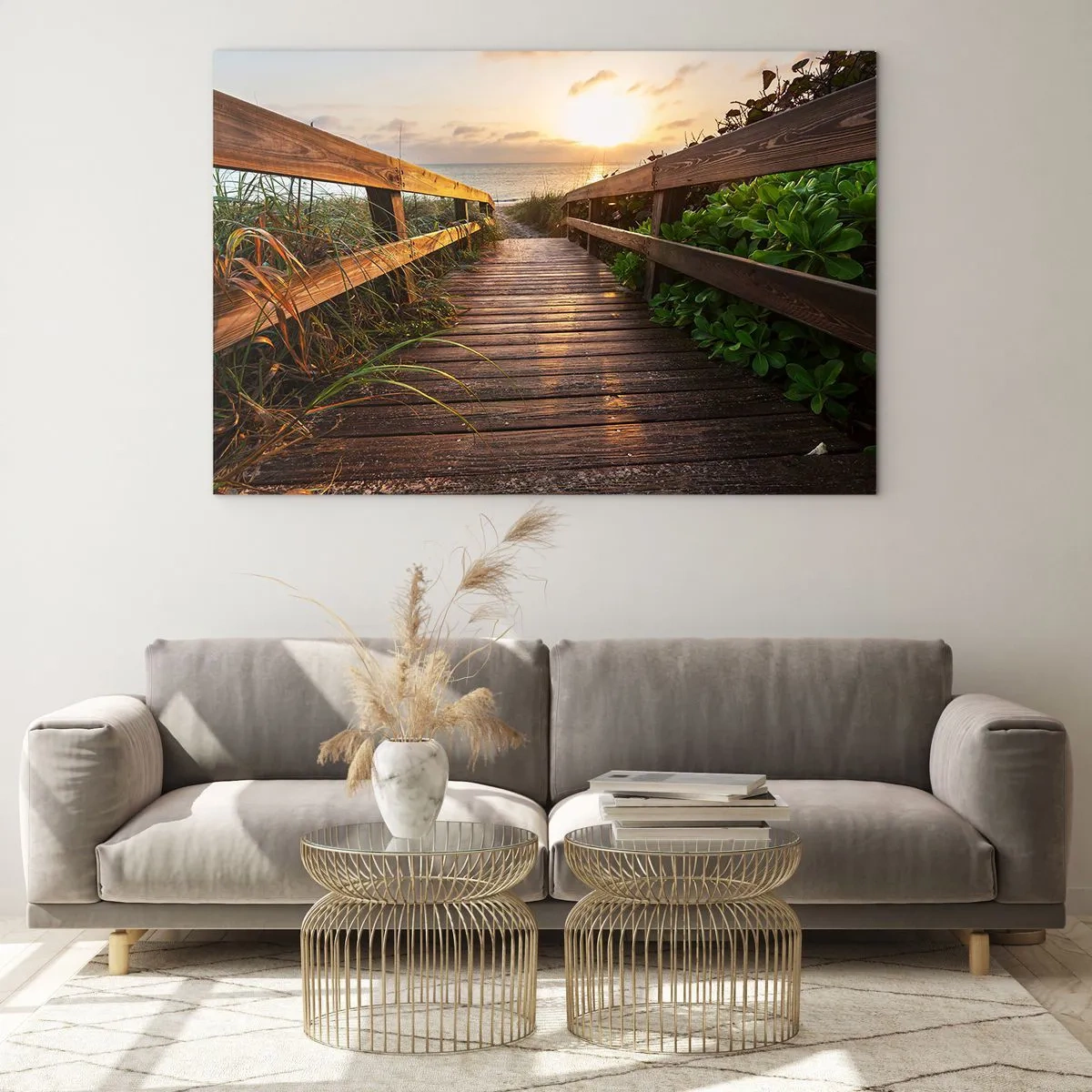 Billede på glas - Og direkte til kysten - 100x70 cm