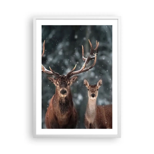 Plakat i hvid ramme - Skovens herre og hans kone - 50x70 cm