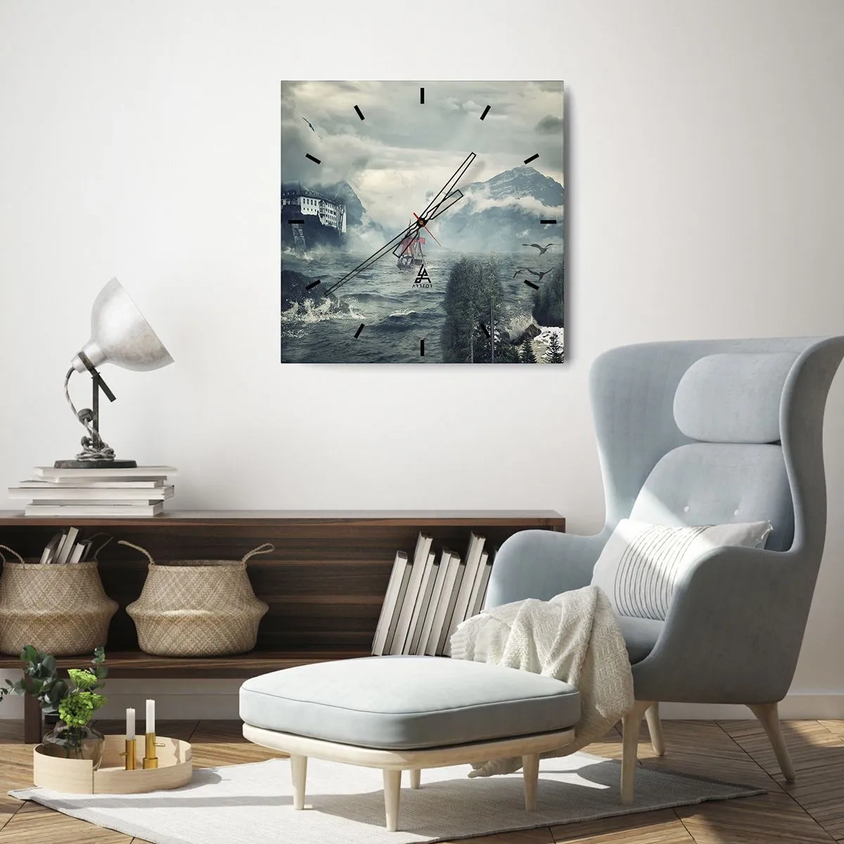 Vægur, Uret - På magiske vande - 40x40 cm