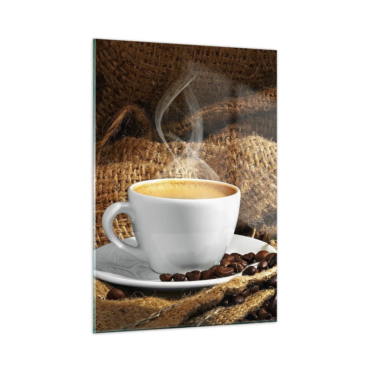 Billede på glas - Duften af mokka og honningvæskens tæthed - 50x70 cm