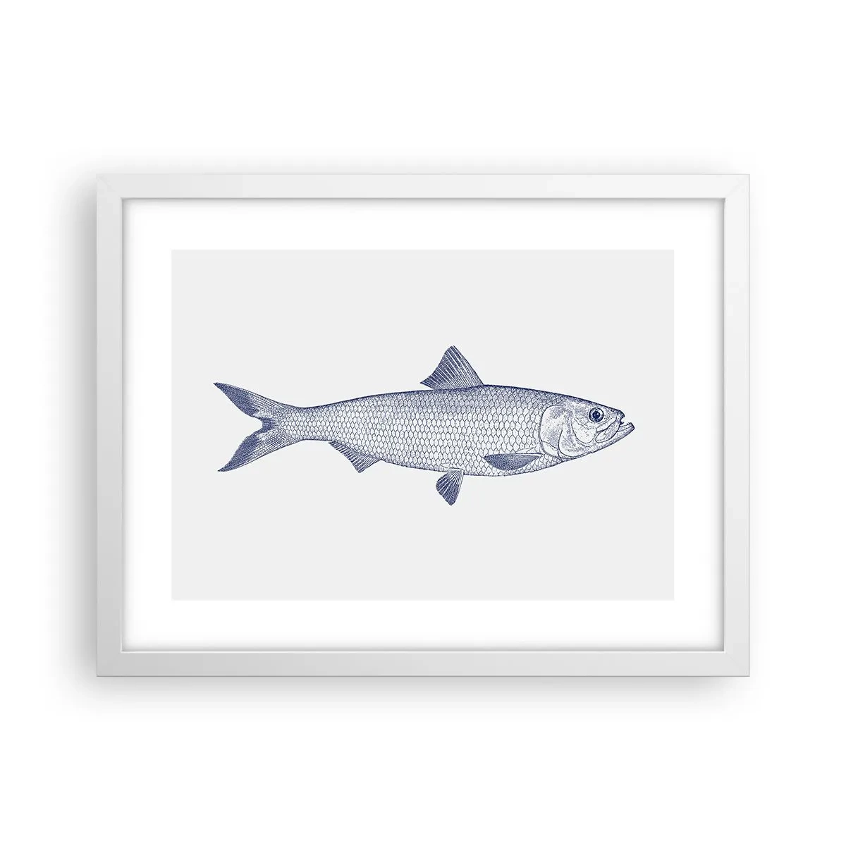 Plakat i hvid ramme - Hilsner fra de nordlige have - 40x30 cm