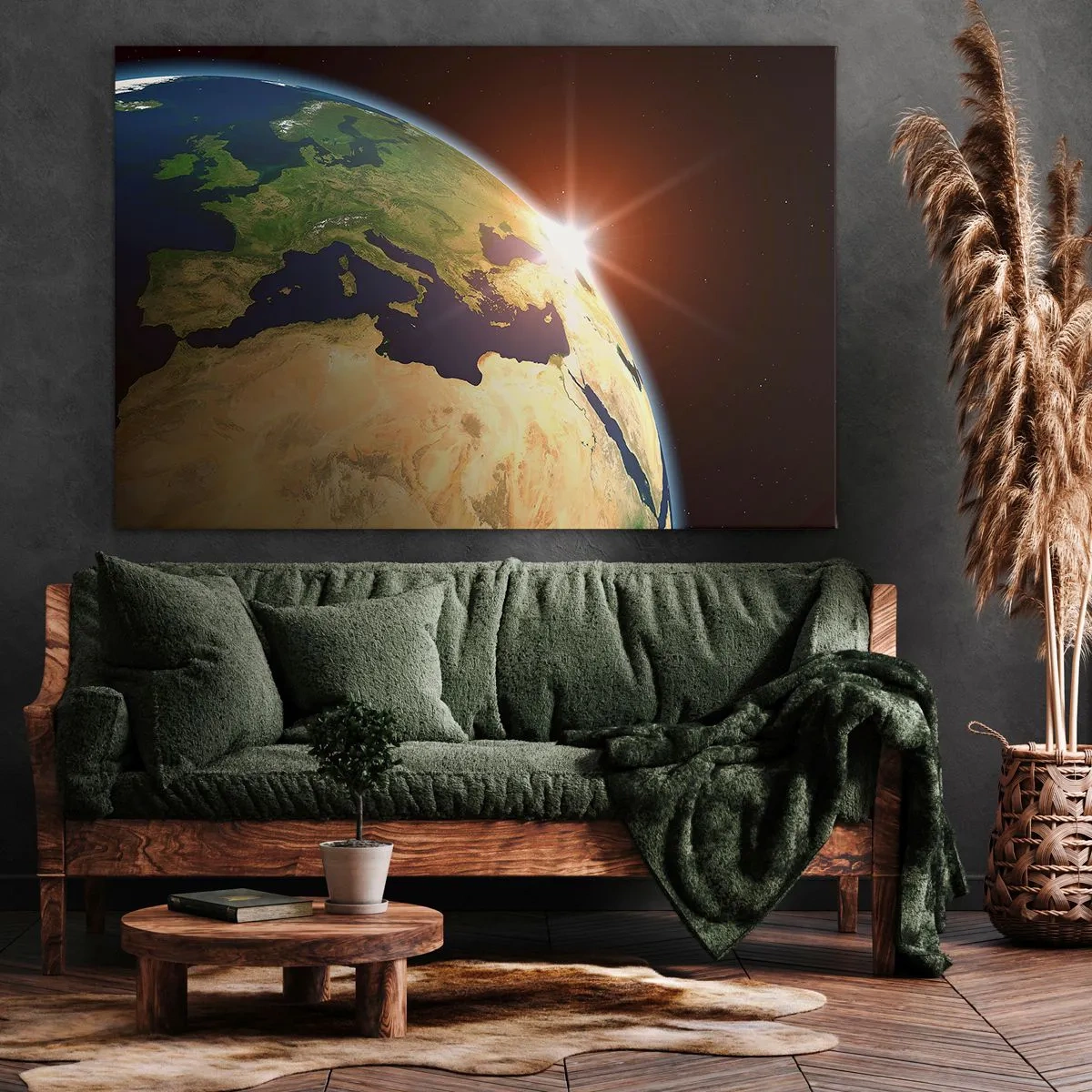 Lærredstryk - Billede på lærred - Solopgang - 120x80 cm