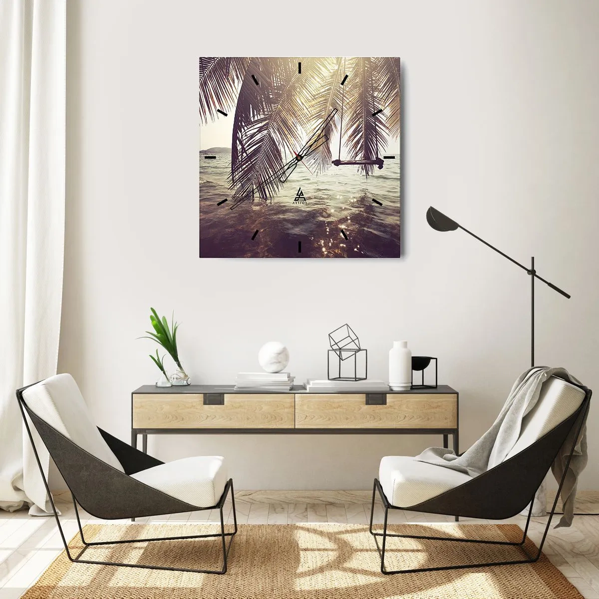 Vægur, Uret - Du kan svæve i skyerne efter behag - 40x40 cm