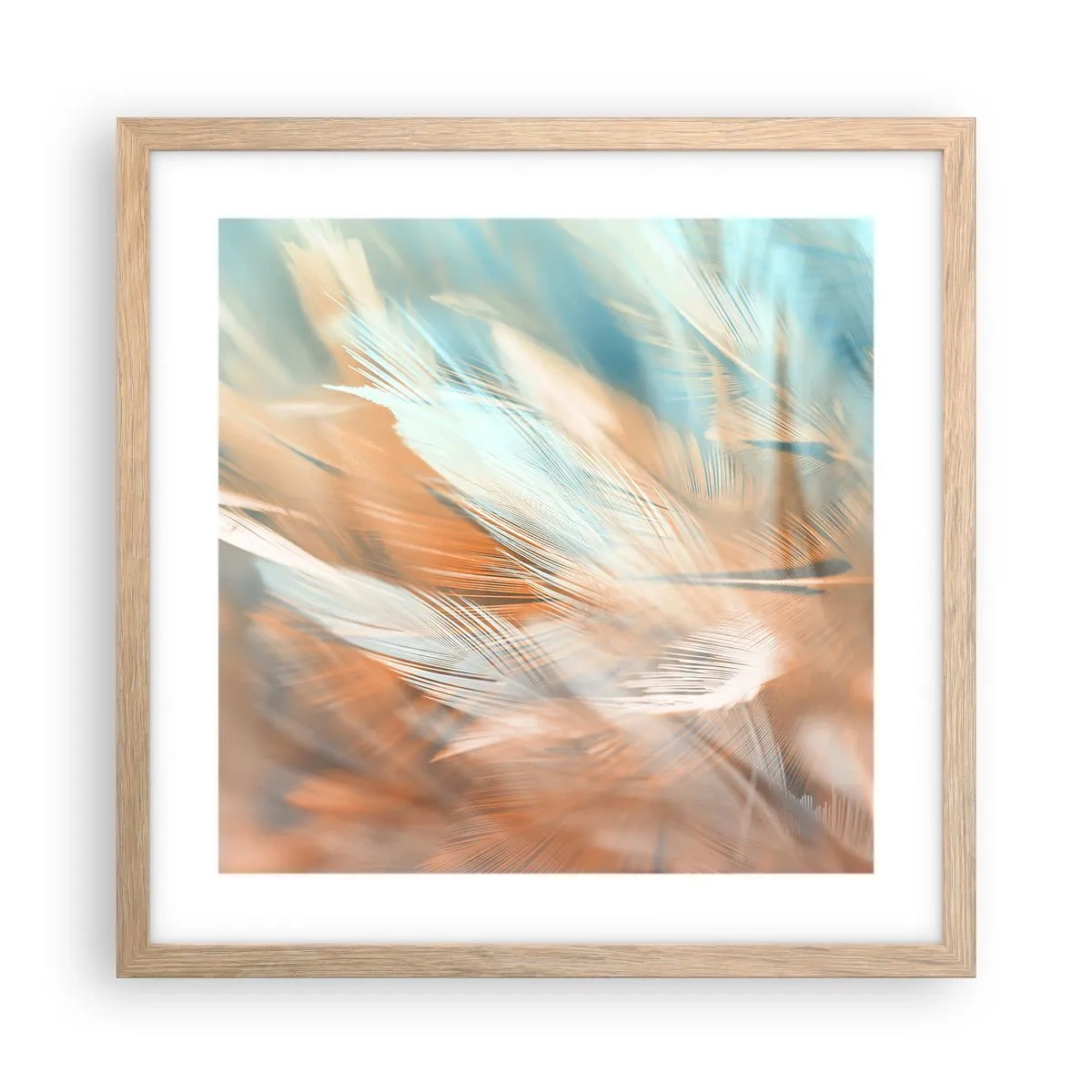 Plakat i ramme af lyst egetræ - I mildhedens land - 40x40 cm