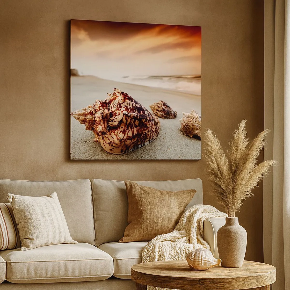 Lærredstryk - Billede på lærred - Bølgebevægelser - 30x30 cm