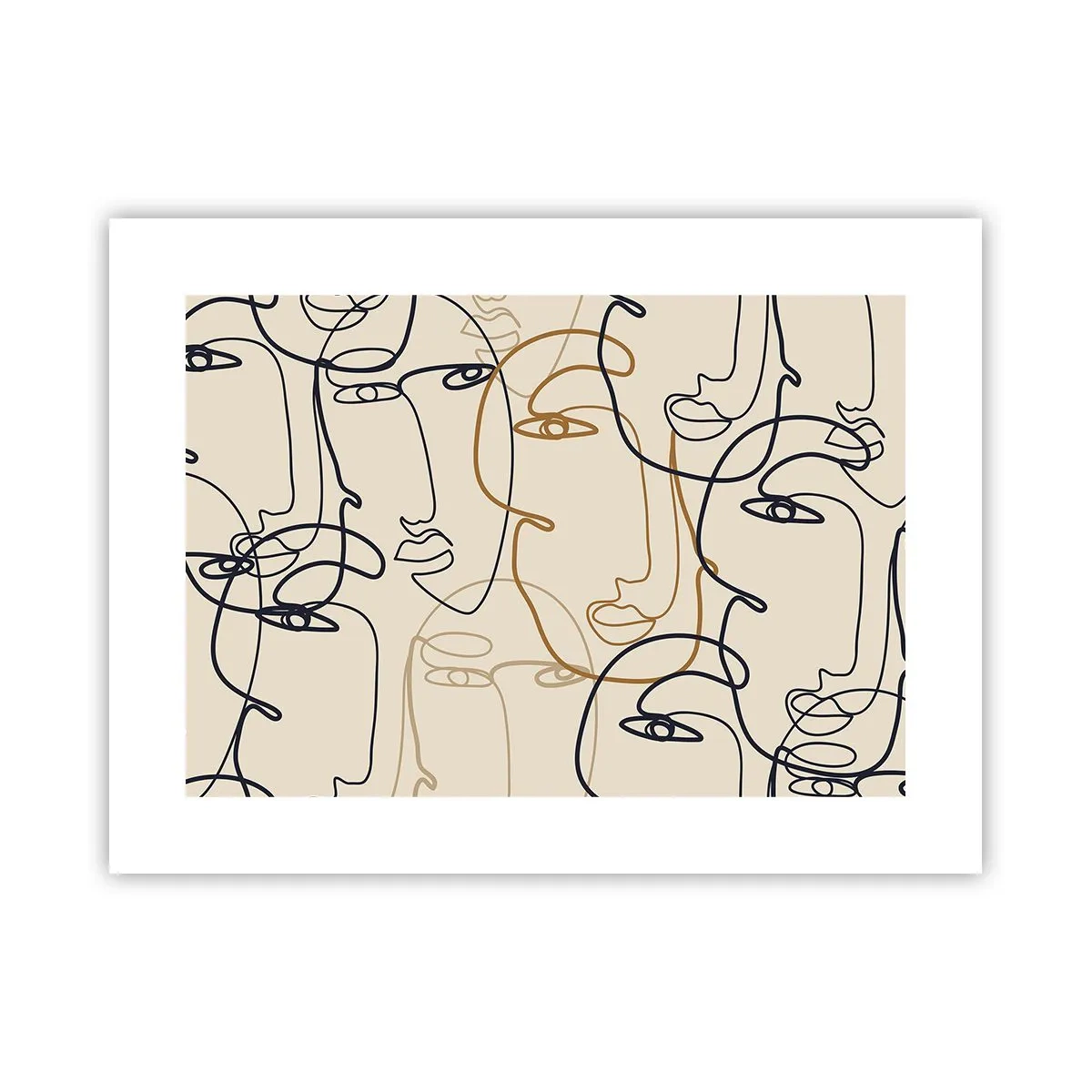 Plakat - Portræt ganget med hinanden - 40x30 cm