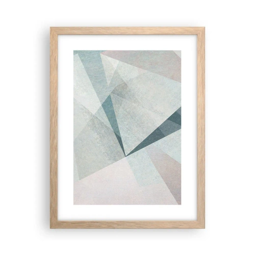 Plakat i ramme af lyst egetræ - Rolig og alligevel dynamisk - 30x40 cm