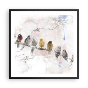 Plakat i sort ramme - Møde med vinger - 60x60 cm