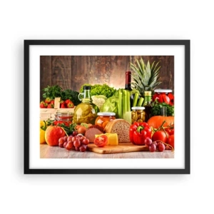 Plakat i sort ramme - Røget, ristet, marineret - 50x40 cm