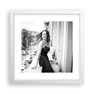 Plakat i hvid ramme - Bestemt en pariser - 30x30 cm