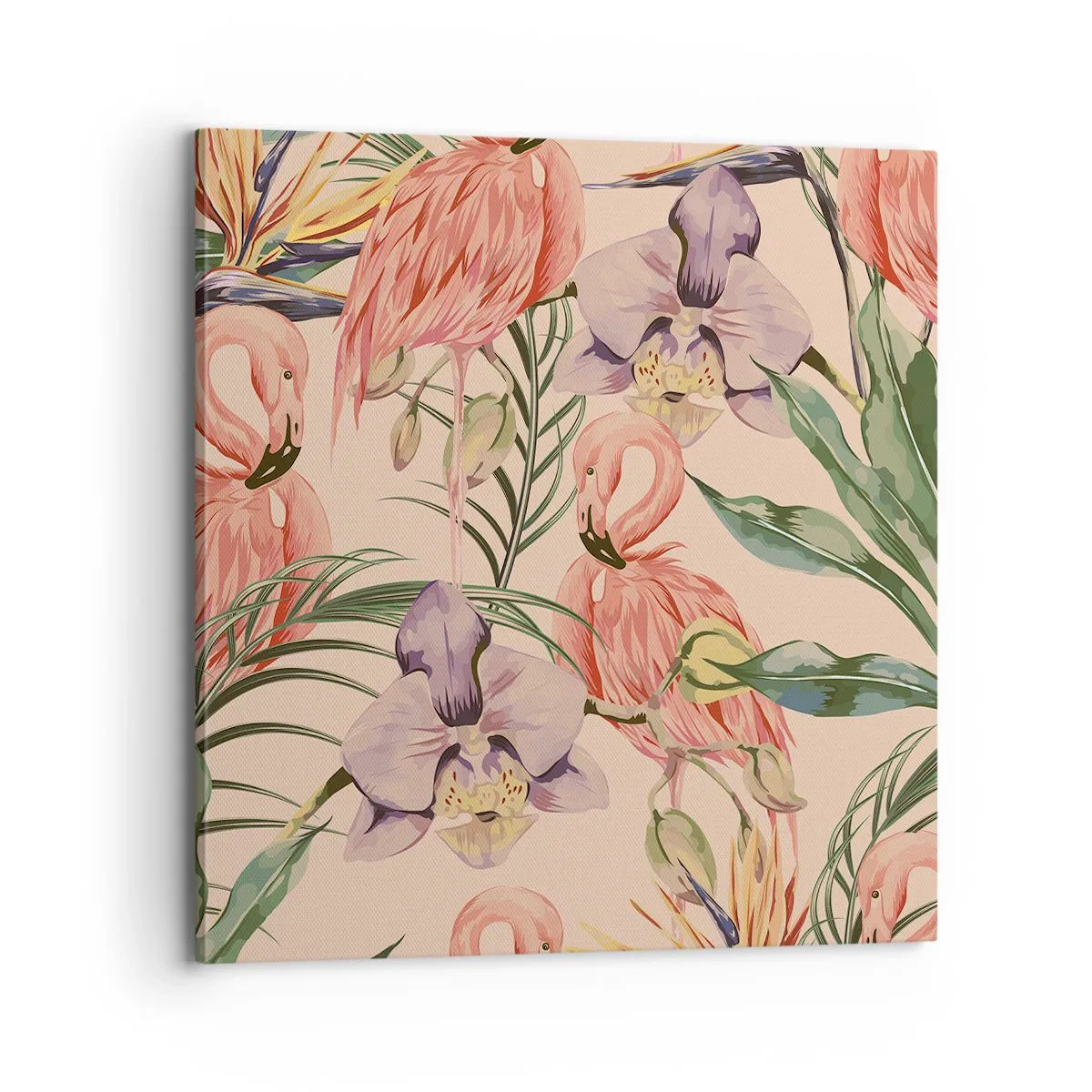 Lærredstryk - Billede på lærred - Lyserød blomstret ballet - 70x70 cm