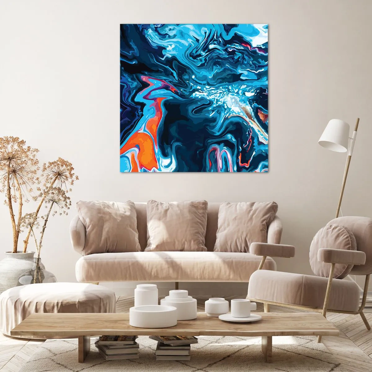 Lærredstryk - Billede på lærred - En rejse ind i himlen - 50x50 cm