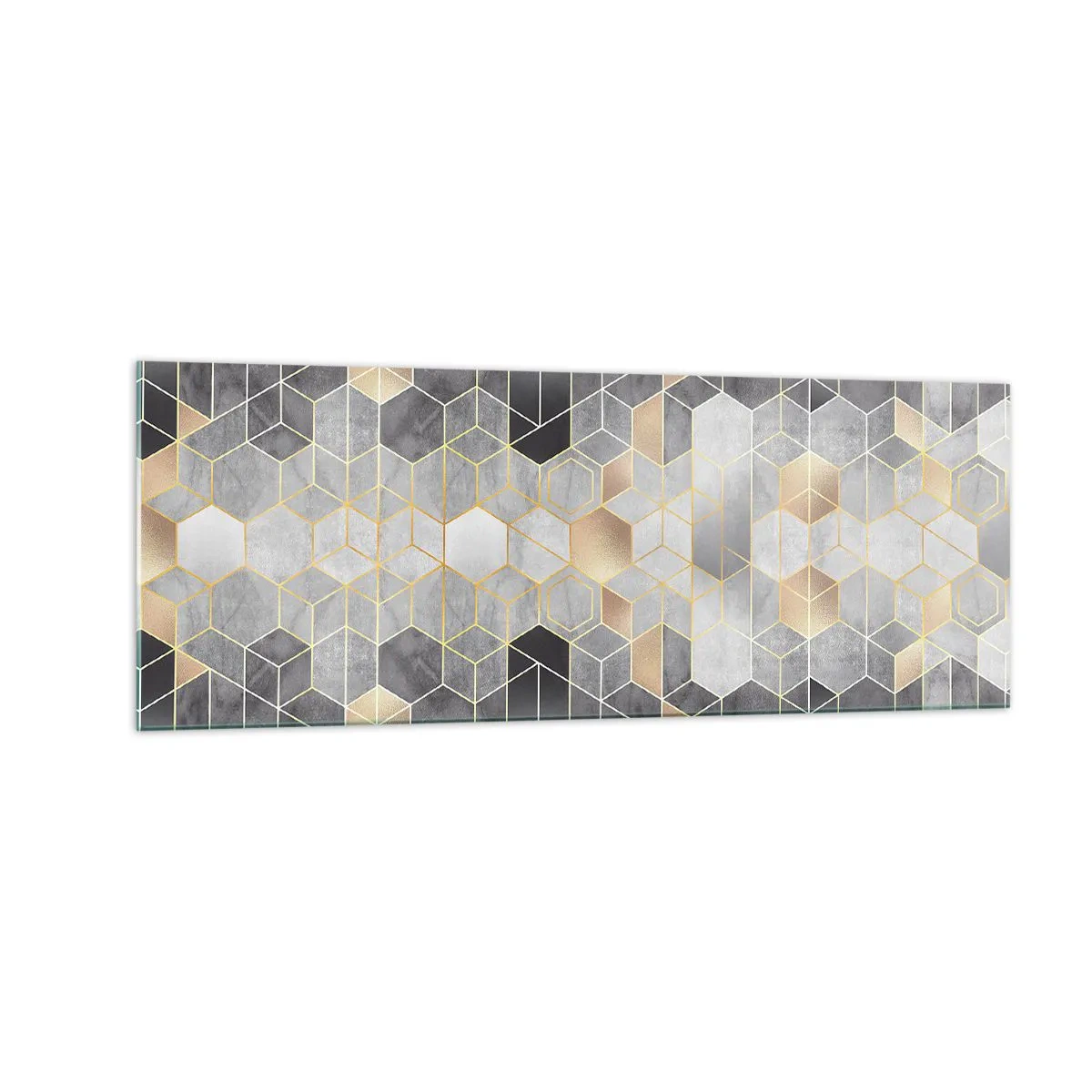 Billede på glas - Sammensætning af diamanter - 140x50 cm