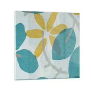 Billede på glas - Blandt azurblå blade - 40x40 cm