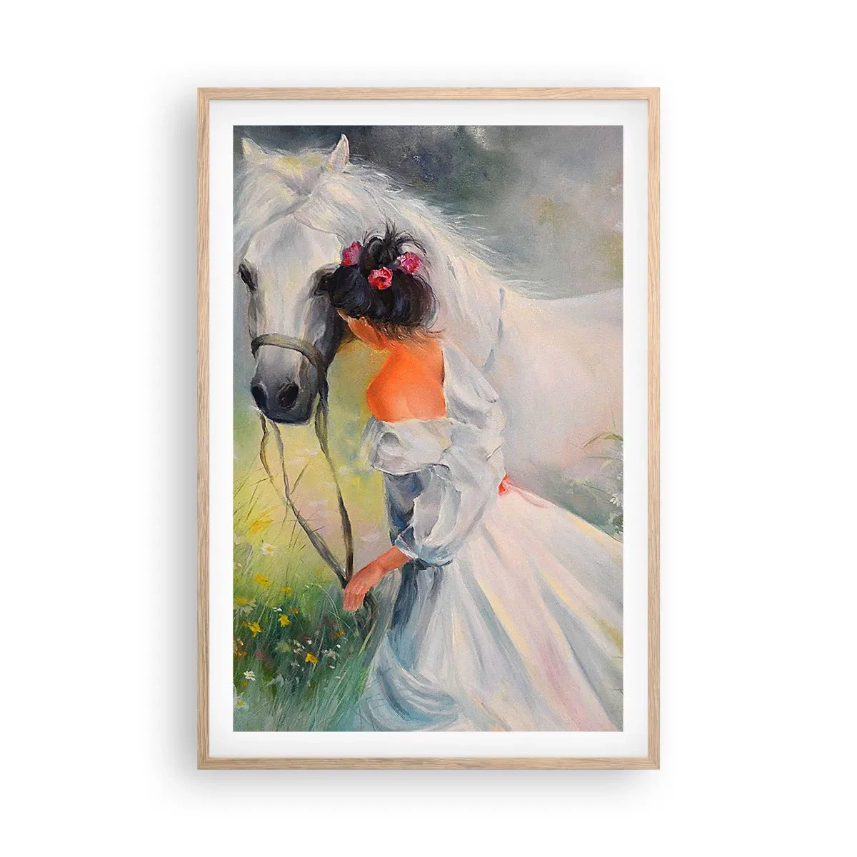 Plakat i ramme af lyst egetræ - Som fra en smuk drøm - 61x91 cm
