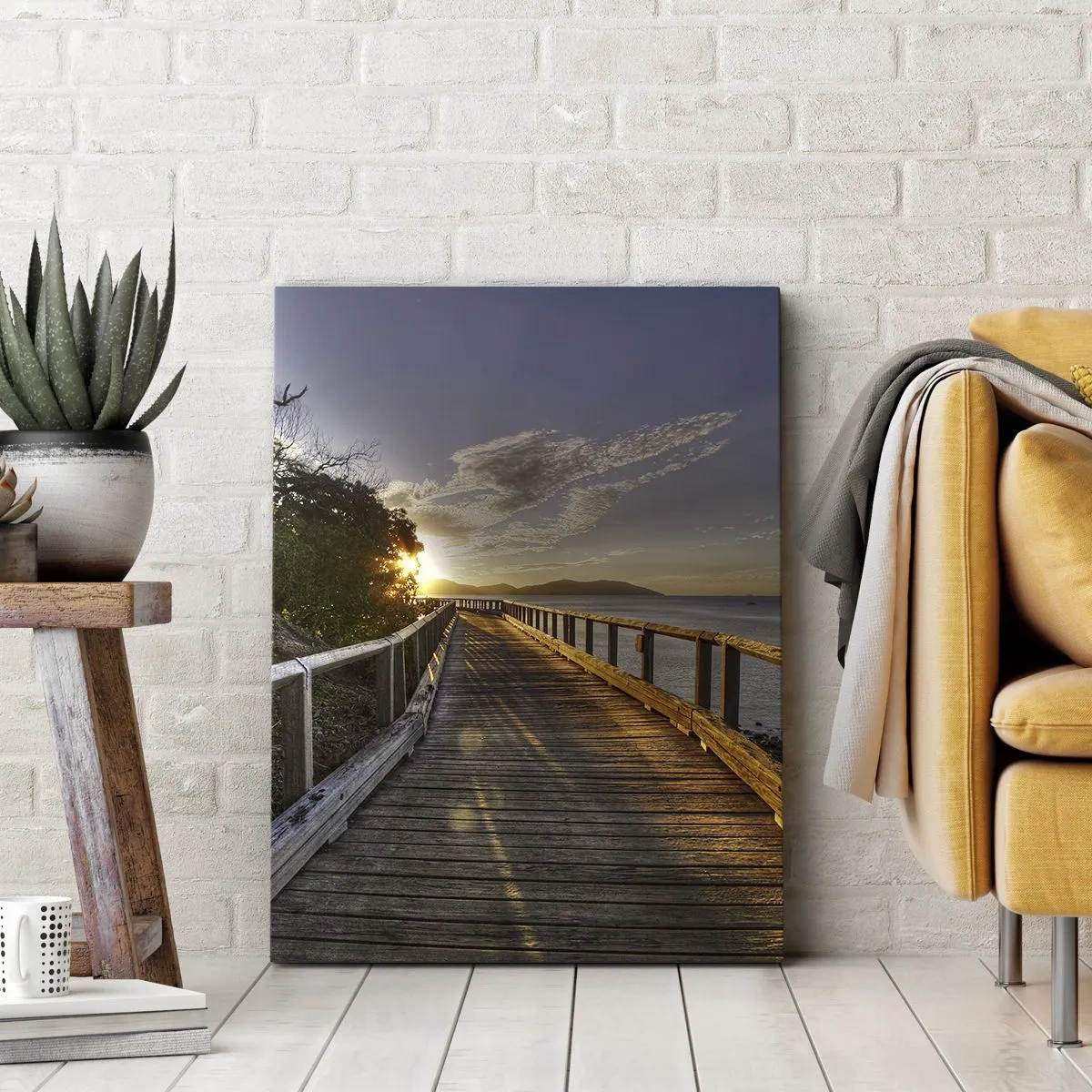 Lærredstryk - Billede på lærred - Gå, bliv ved med at gå mod solen - 50x70 cm