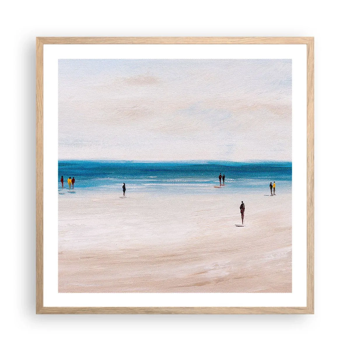 Plakat i ramme af lyst egetræ - Et naturligt behov - 60x60 cm