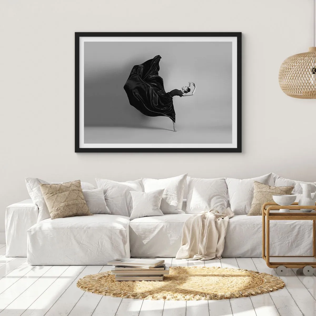 Plakat i sort ramme - Bevinget af musik - 70x50 cm