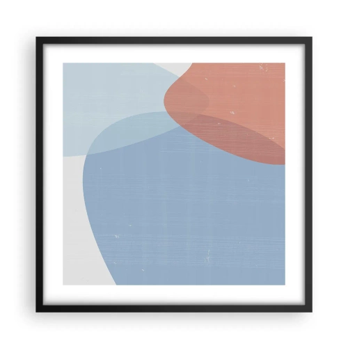 Plakat i sort ramme - Pastelfarvede relationer - 50x50 cm