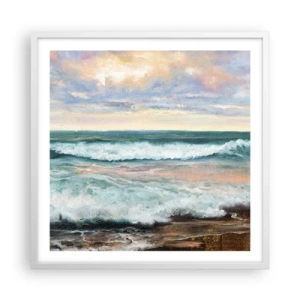 Plakat i hvid ramme - Her vil du glatte din sjæl - 60x60 cm