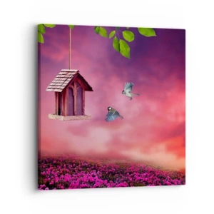 Lærredstryk - Billede på lærred - Invitation til middag - 30x30 cm