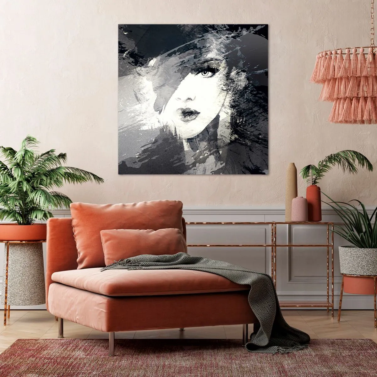 Lærredstryk - Billede på lærred - Bag et gråt slør - 70x70 cm