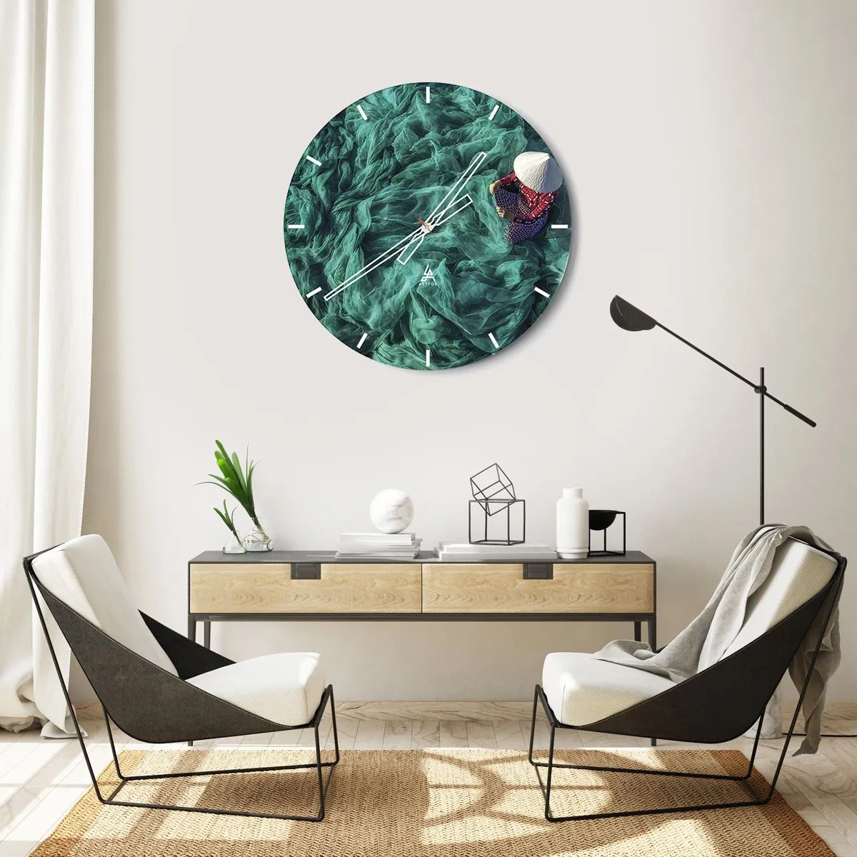 Vægur, Uret - I et hav af lys - 40x40 cm