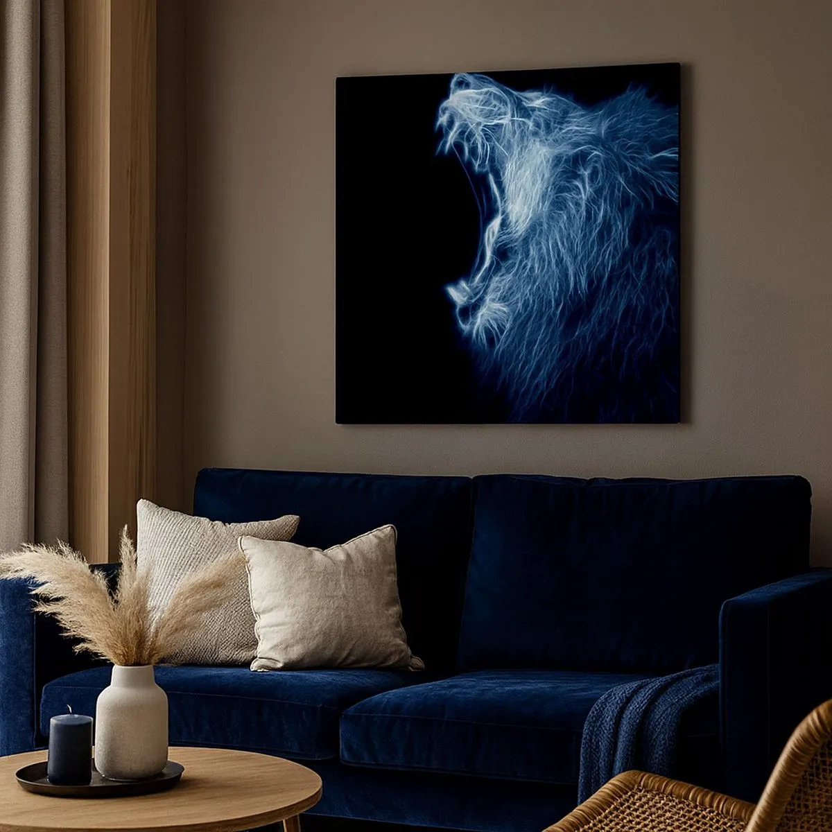 Lærredstryk - Billede på lærred - Kongens flammende vrede - 30x30 cm