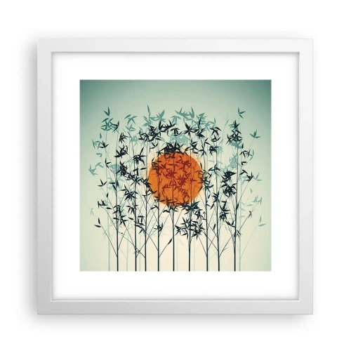 Plakat i hvid ramme - Japansk sol - 30x30 cm