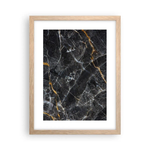 Plakat i ramme af lyst egetræ - En stens indre liv - 30x40 cm