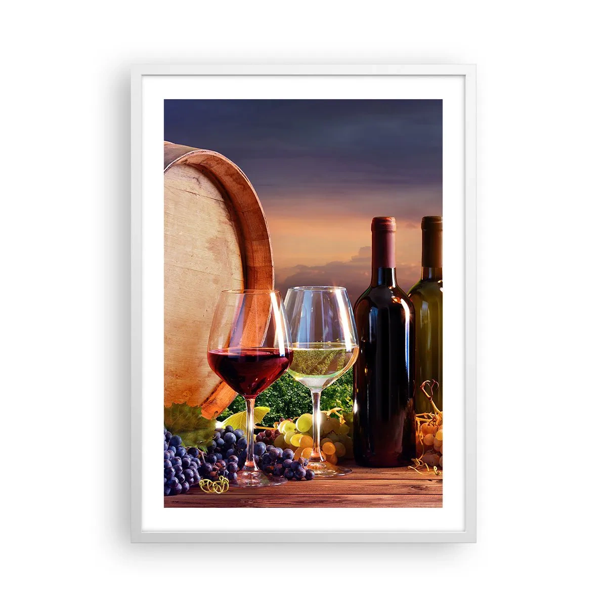 Plakat i hvid ramme - Livet har smag her - 50x70 cm