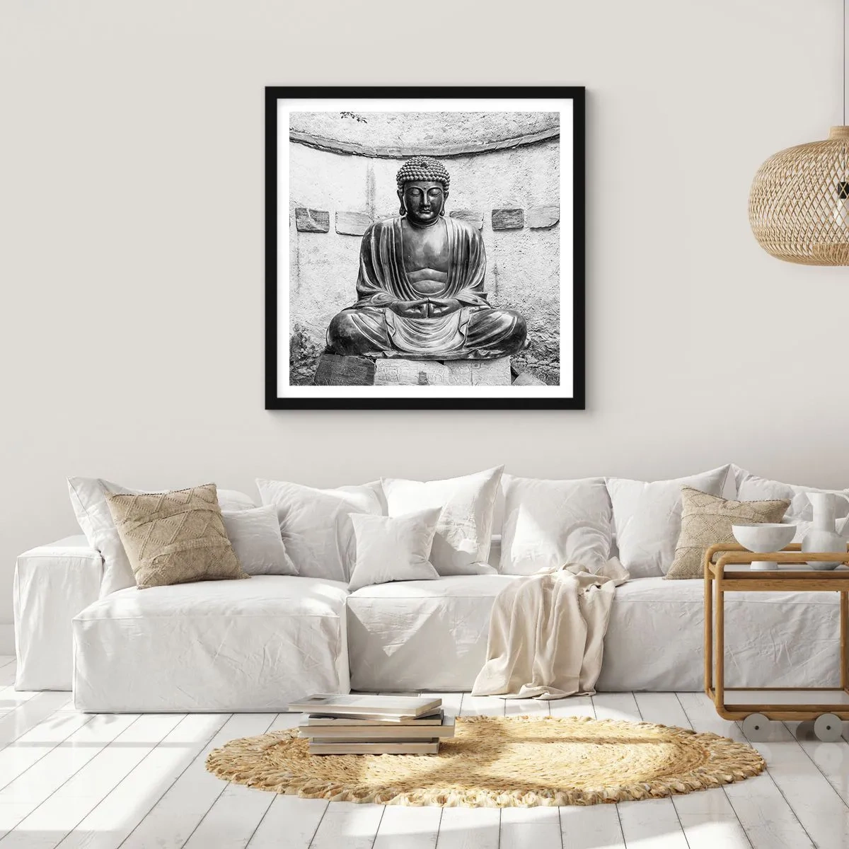 Plakat i sort ramme - Ved fredens kilde - 40x40 cm