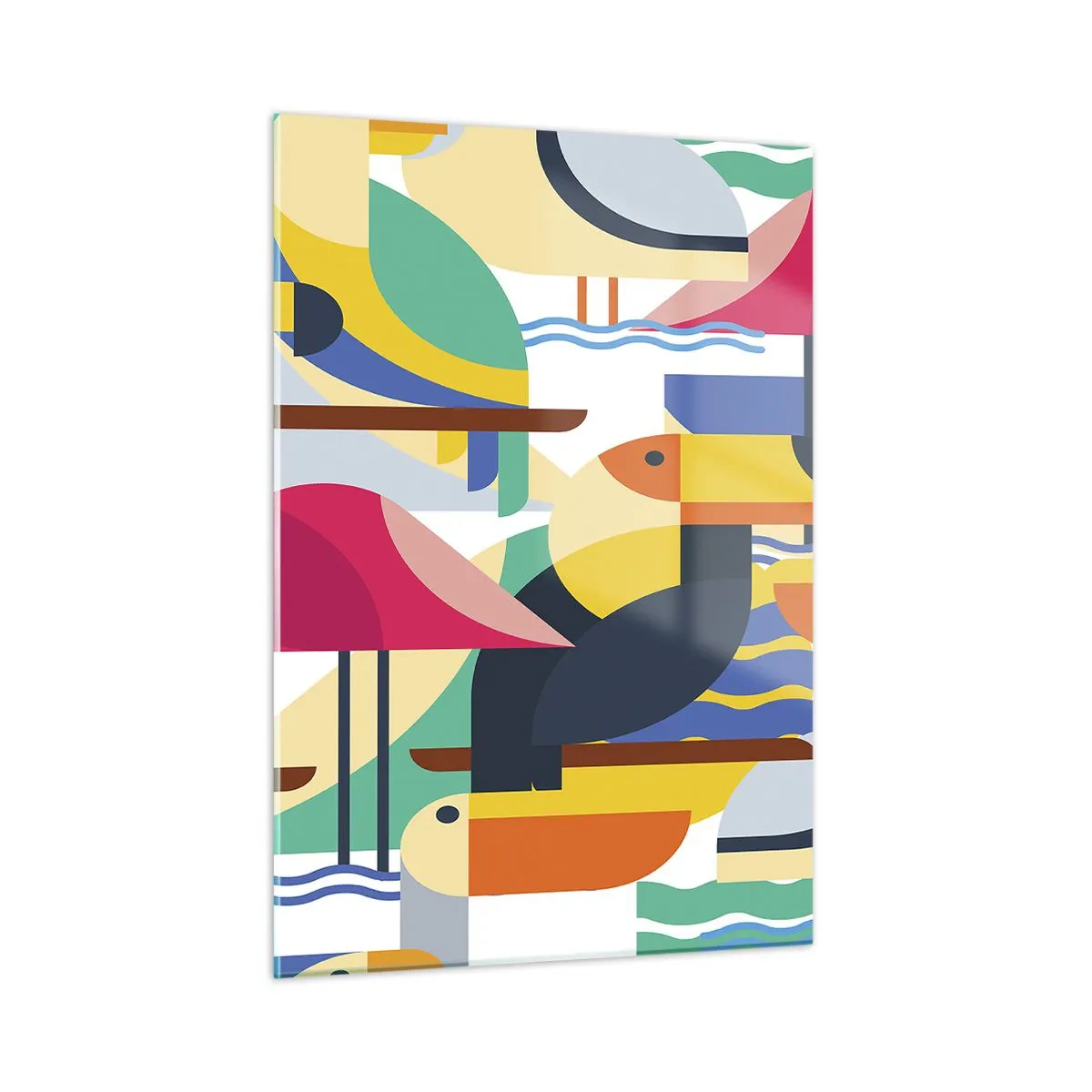 Billede på glas - Fuglefest - 50x70 cm