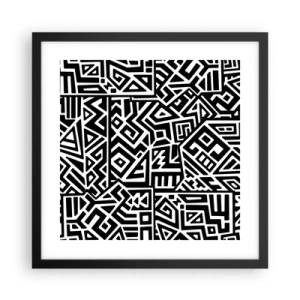 Plakat i sort ramme - Præcolumbiansk sammensætning - 40x40 cm
