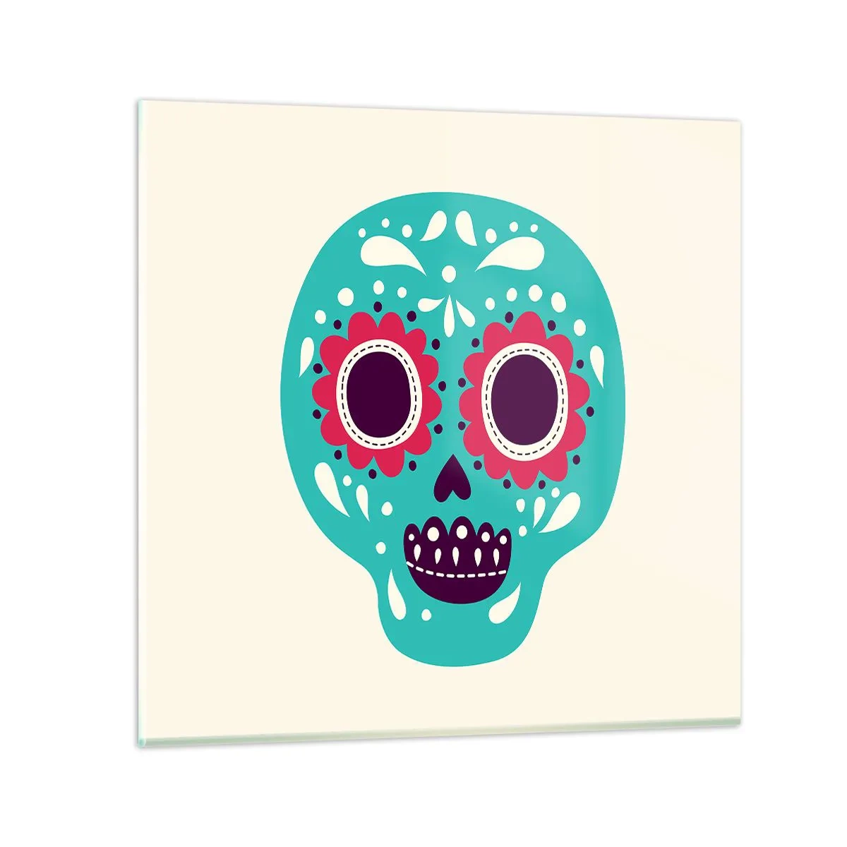 Billede på glas - Livet - sjovt indtil døden - 30x30 cm